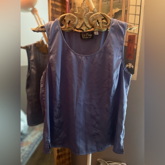 ⚡️2/$15 BOB MACKIE: Vintage Satin Tank Top Purple | Size M - Picture 3 of 4